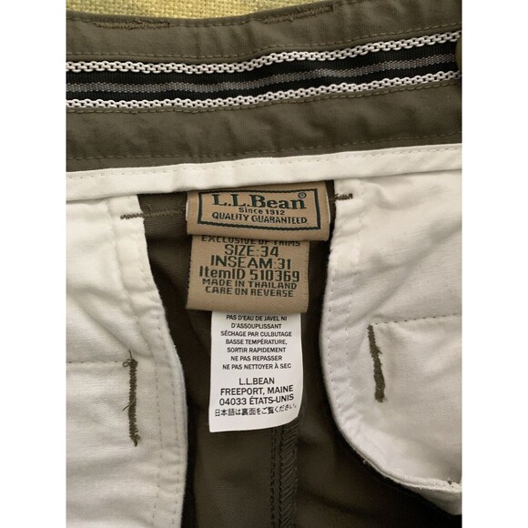 LL BEAN Men's 510369 Green Reinforced Hunting Nylon Pants Size 34 x 31 Outdoors - Picture 8 of 15
